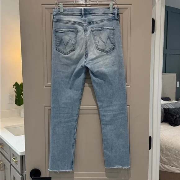 MOTHER Pixie Dazzler Ankle Fray Straight Leg Jeans - Picture 4 of 8